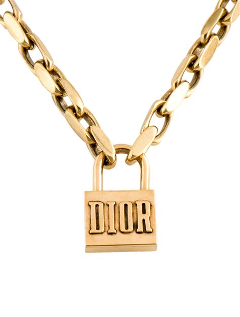 replica dior lock necklace|christian dior locket necklace.